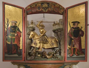 성 제오르지오 제단 조각_photo by WOKRIE_in the Collections of Ambras Castle in Innsbruck_Austria.jpg